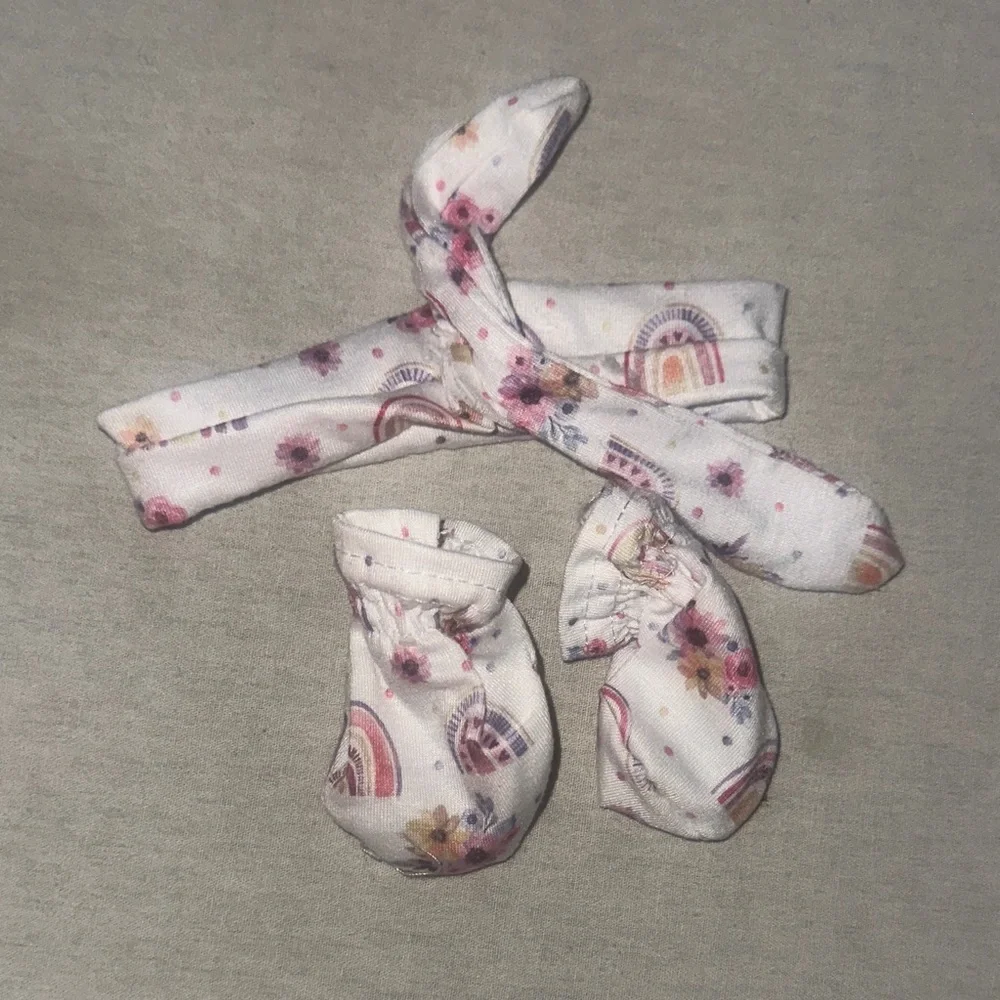 Baby Headband and Mittens Set